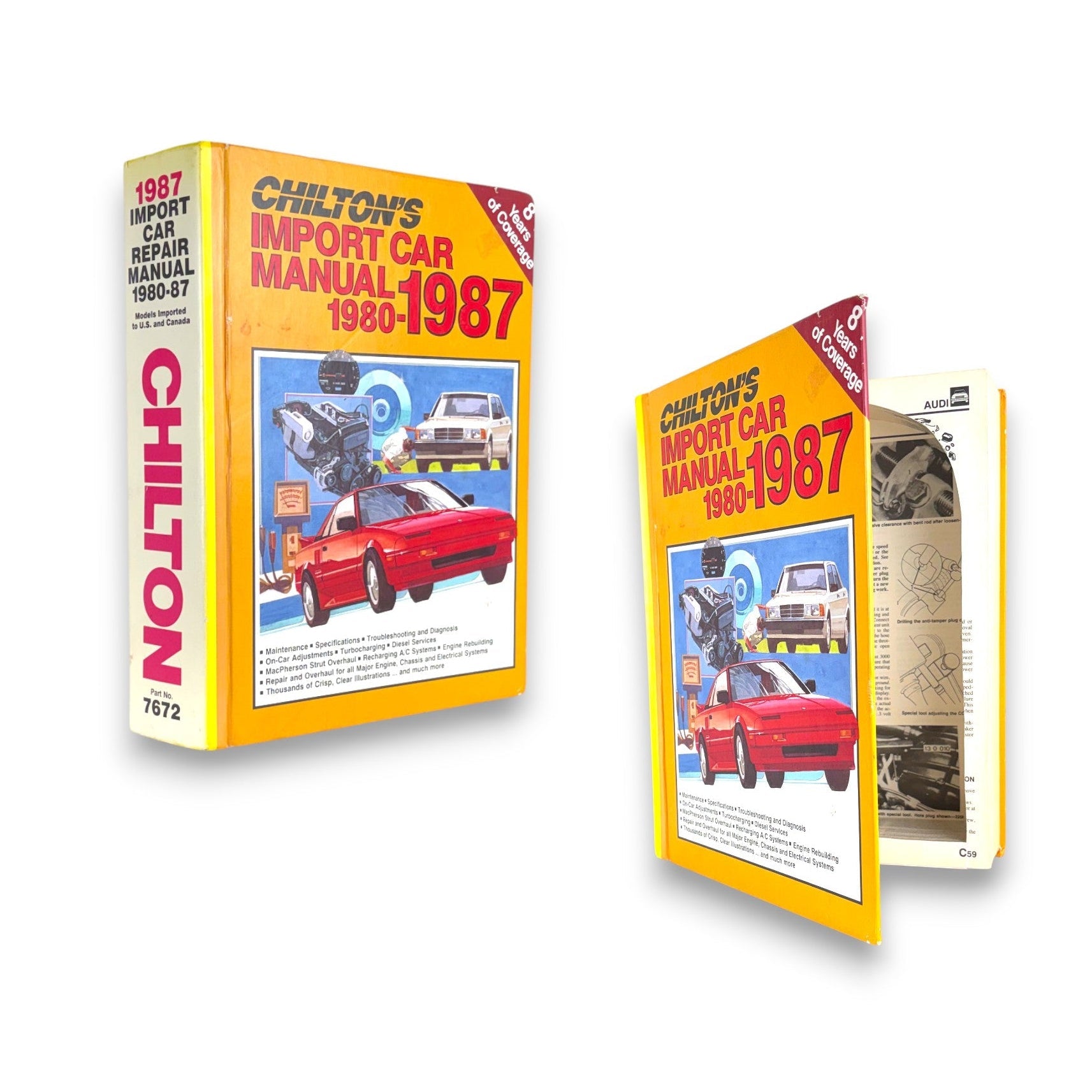 Import Car Repair Manual 1980 - 1987, Part No. 7672 - Chilton's - Secret Storage Books